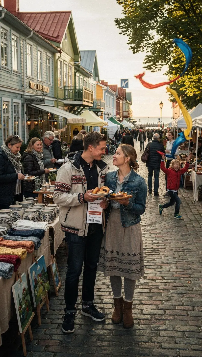 Festivalikülastajad naudivad traditsioonilisi käsitöönäitusi ja kohalikke maitseelamusi.